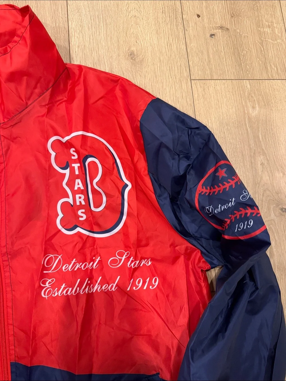 Detroit Stars Adult Red & Navy Windbreaker Jacket